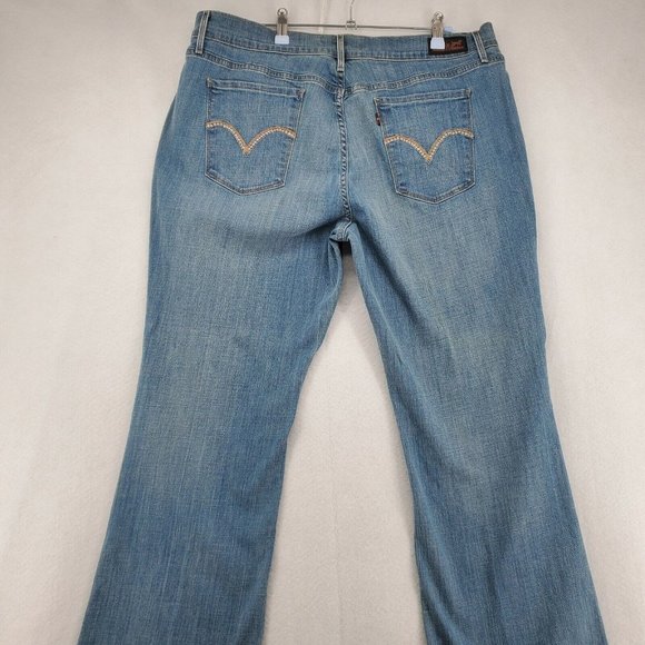 Levi 515 Jeans Women’s Boot Cut Embroidered on rear pockets Blue Size 14 Short - Picture 11 of 12